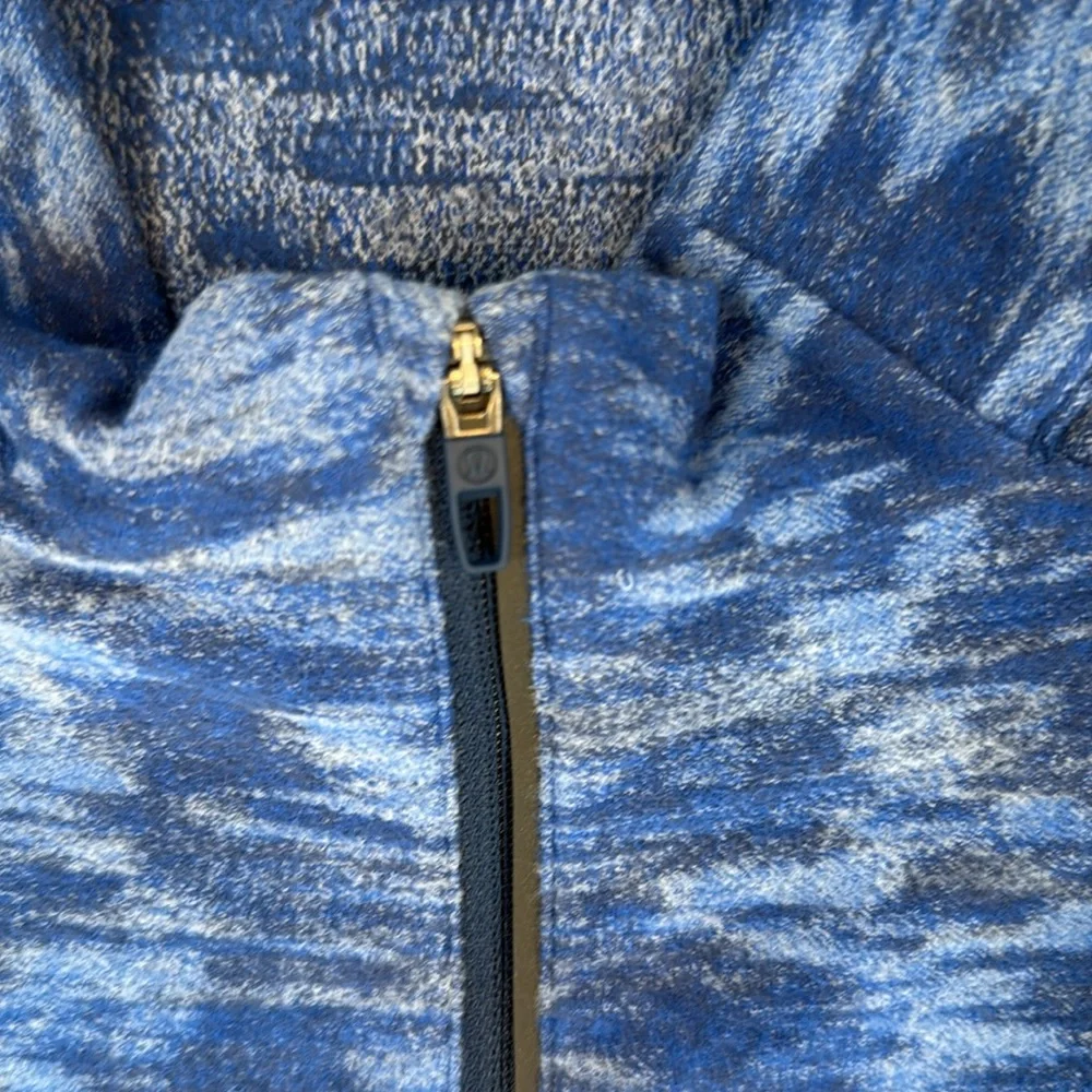 Lululemon Blue camouflage quarter zip mens XXL Pullover fleece shirt thumb holes - Picture 8 of 15